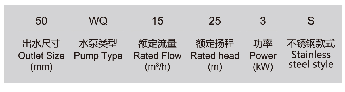 WQ-S series stainless steel sewage and waste submersible electric pump