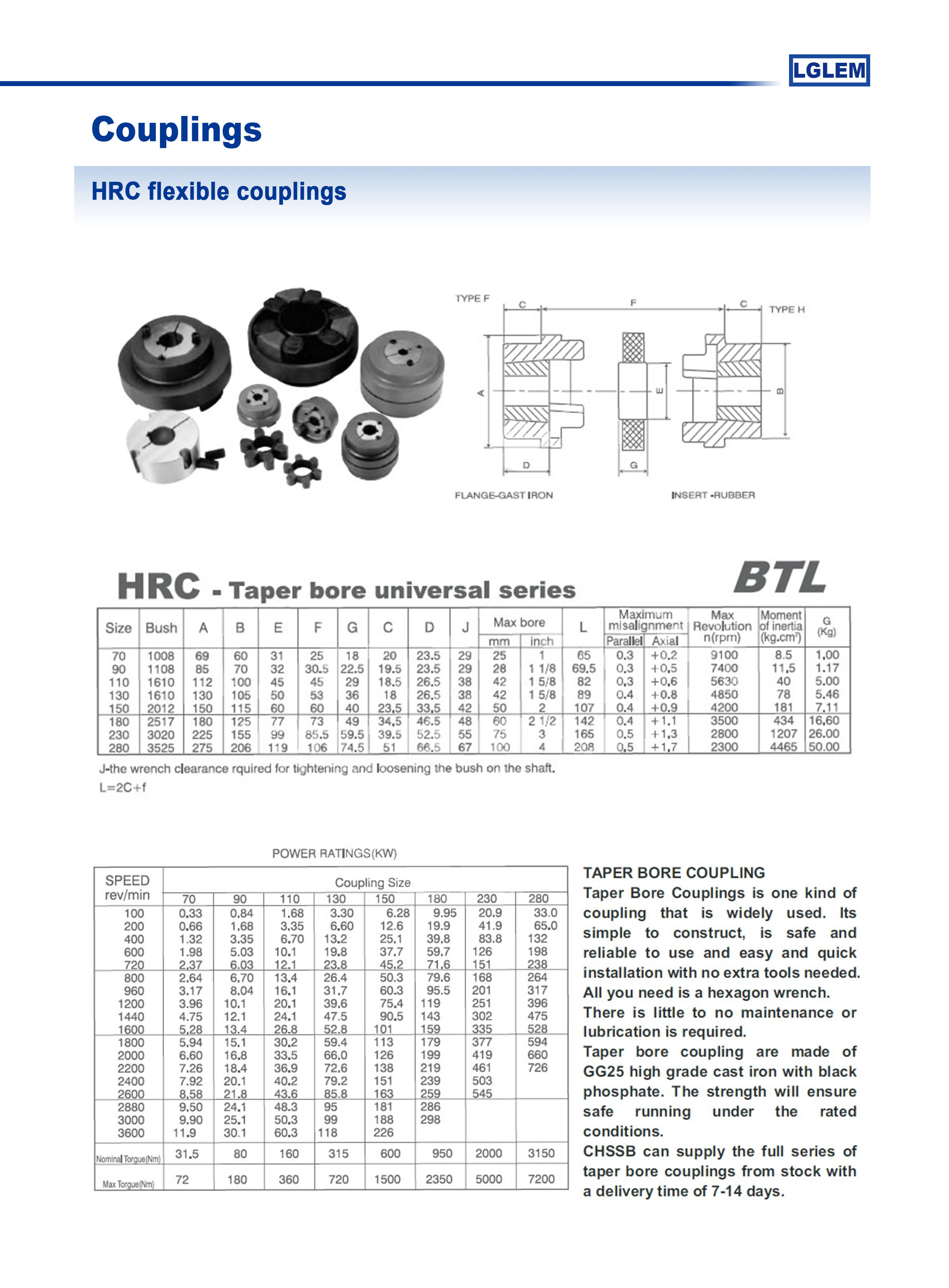 HRC flexible couplings