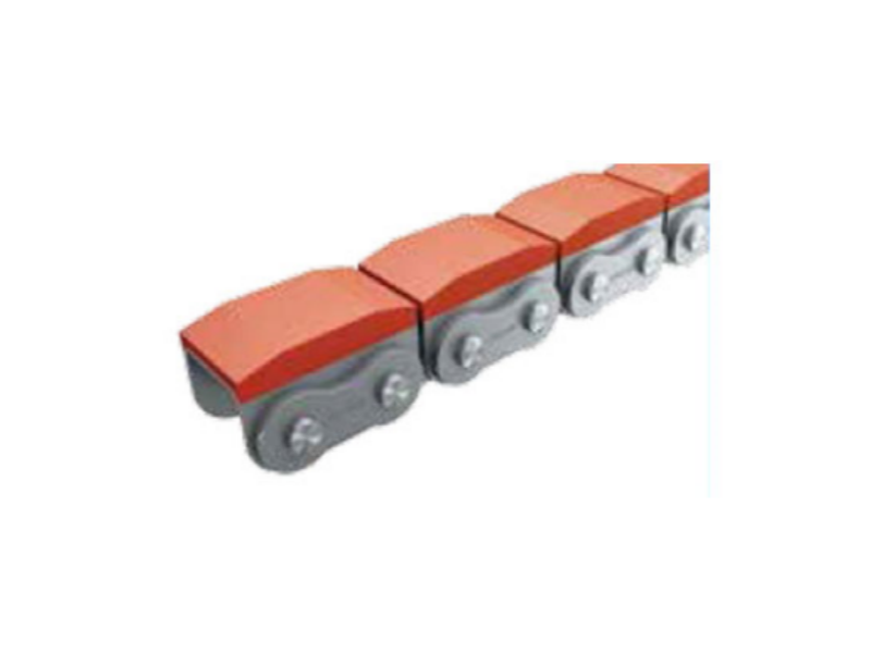 Roller chains with elastomer profile